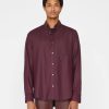 Men FRAME Shirts & Polos | Washable Wool Shirt Dark Burgundy