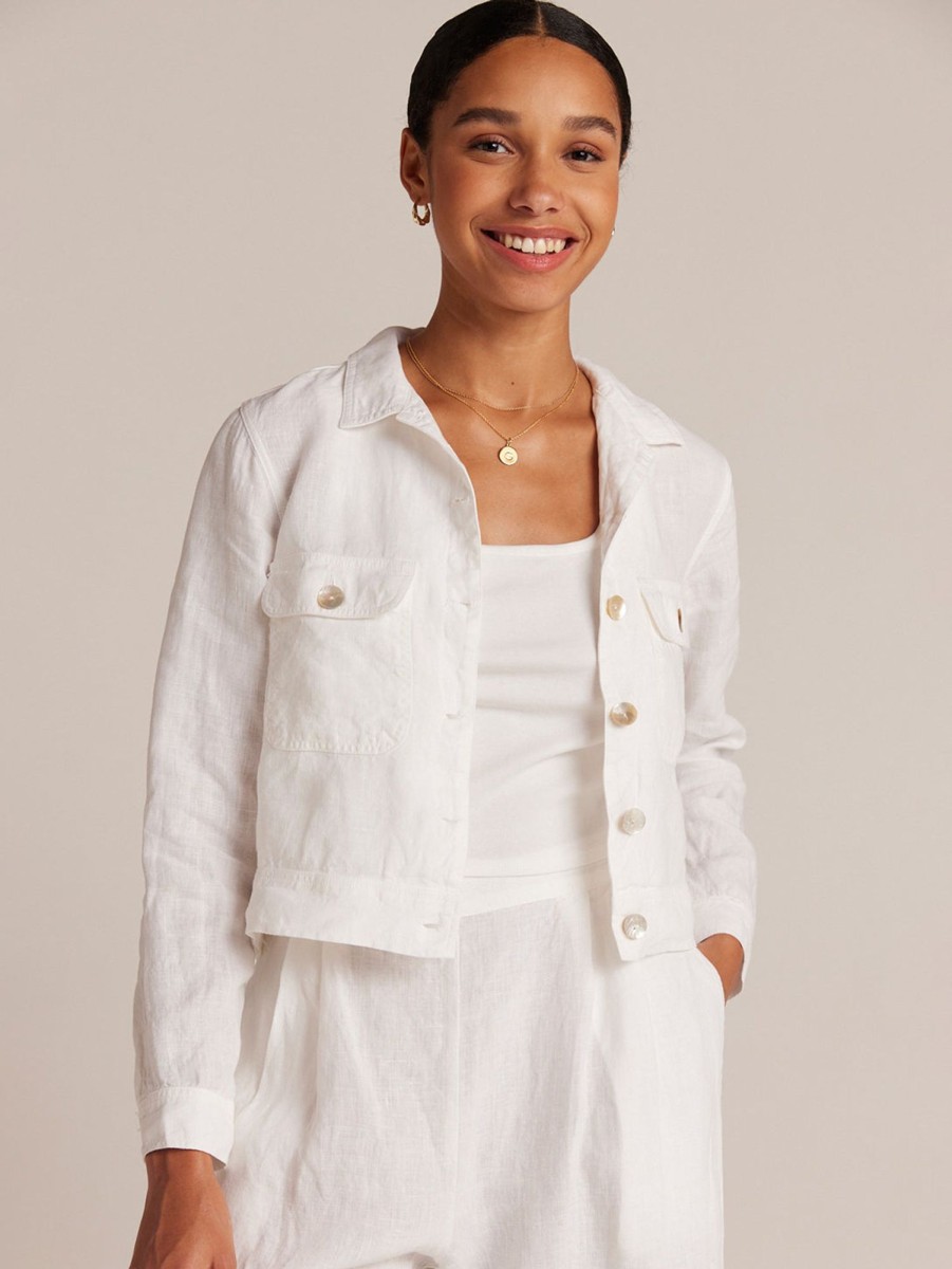 Women Bella Dahl Jackets & Blazers | Utility Jacket White