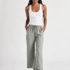 Women SPLENDID Pants | Angie Crop Wide Leg - Soft Vintage Olive Branch Soft Vob