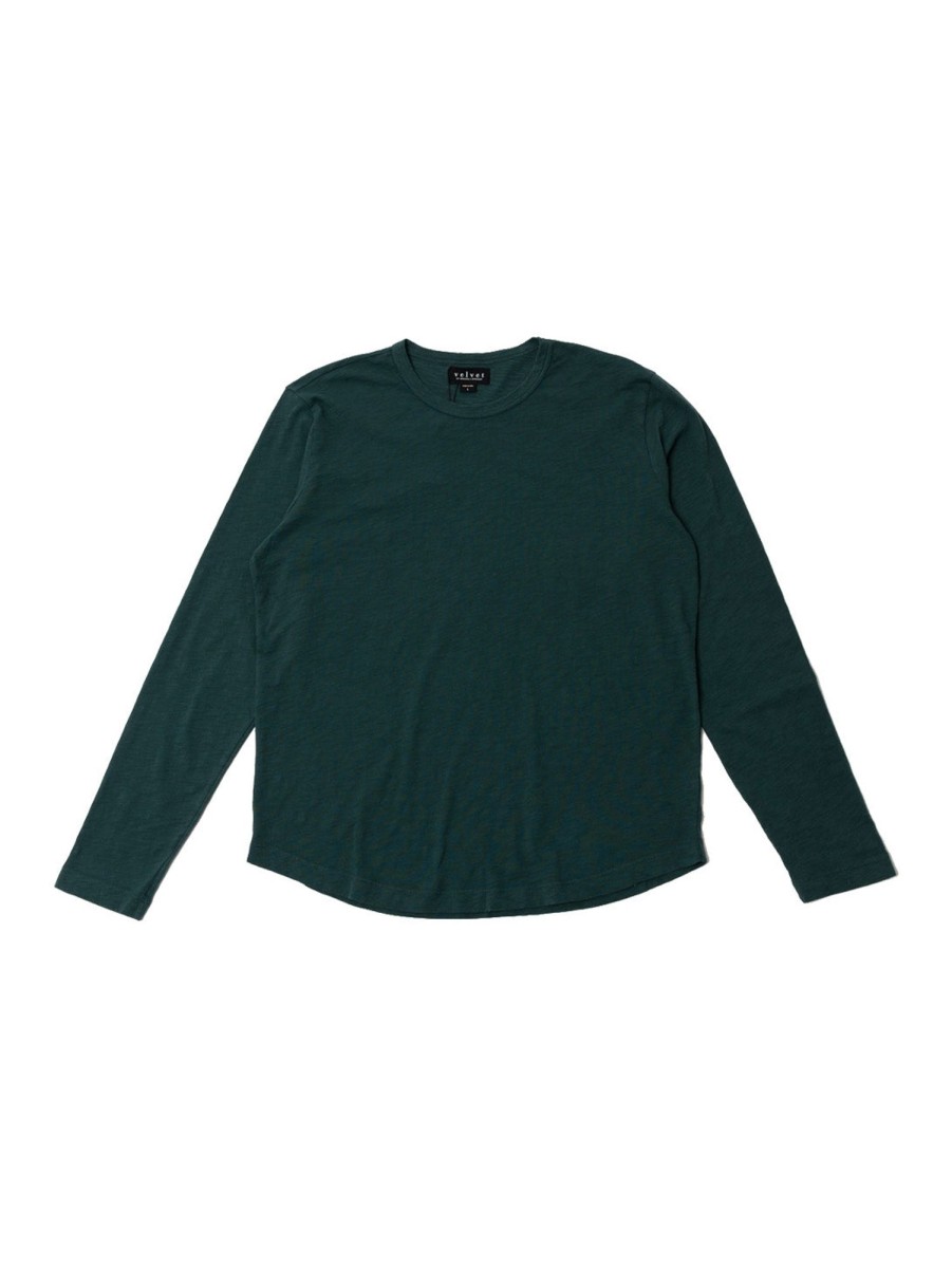 Men Velvet T-Shirts | Kai Long Sleeve Crew Tee Bullfrog