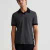 Men AG Jeans T-Shirts | Bryce Johnny Collar Tee - Wave Black Ewblk