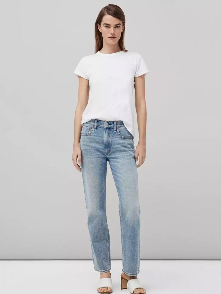 Women RAG + BONE T-Shirts | Slub Crew Neck Tee White