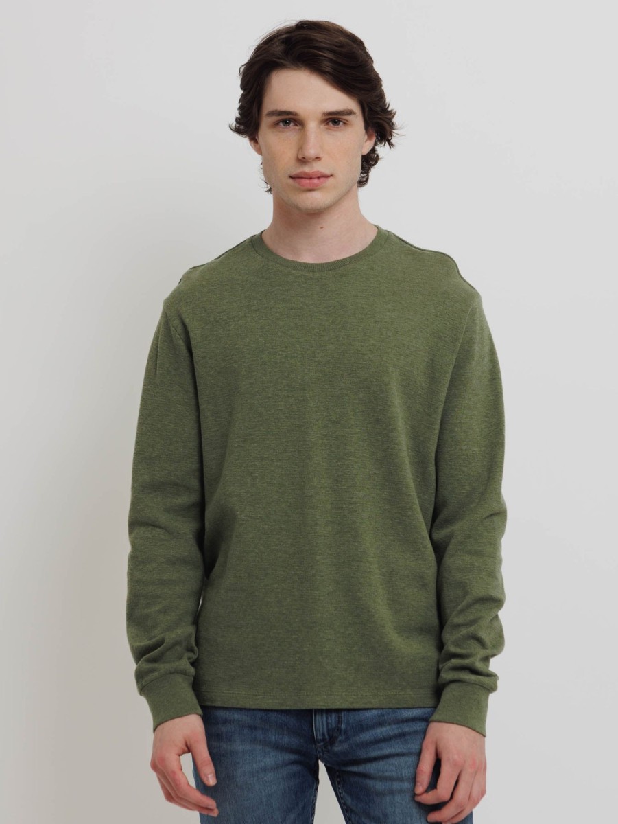 Men FRAME Tops | Duo Fold Long Sleeve Top - Heathered Desert Sage Heathered Desrt