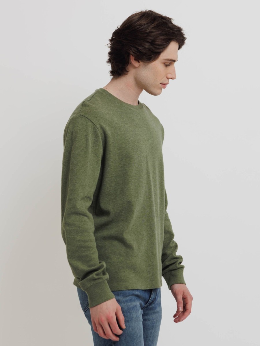 Men FRAME Tops | Duo Fold Long Sleeve Top - Heathered Desert Sage Heathered Desrt