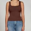 Women PURE u0026 SIMPLE Tank Tops | Body Hug Tank Top Chocolate