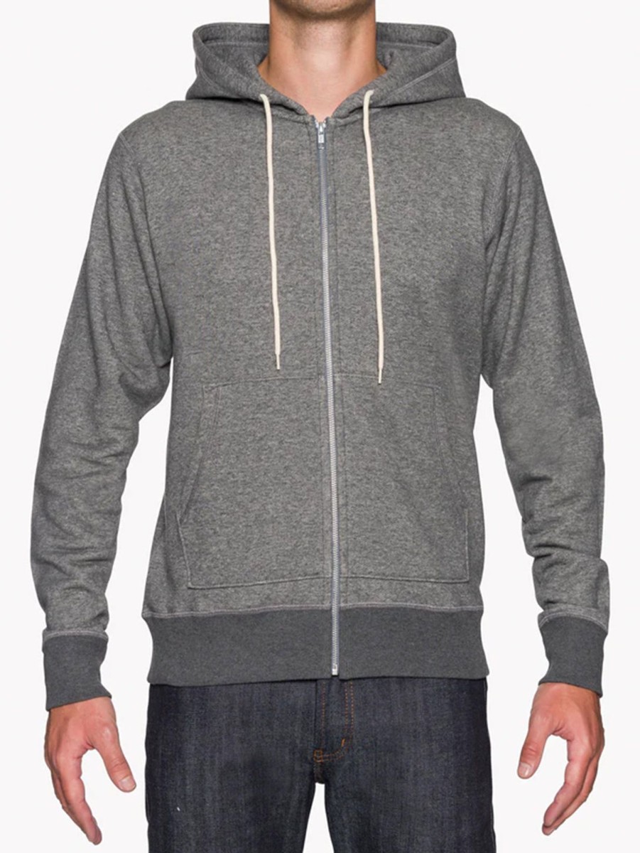 Men Naked u0026 Famous Sweaters & Sweatshirts | Terry Zip Hoodie Charcoal