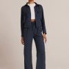 Women Bella Dahl Pants | Greta Wide Leg Pleated Pants Coastal Navy