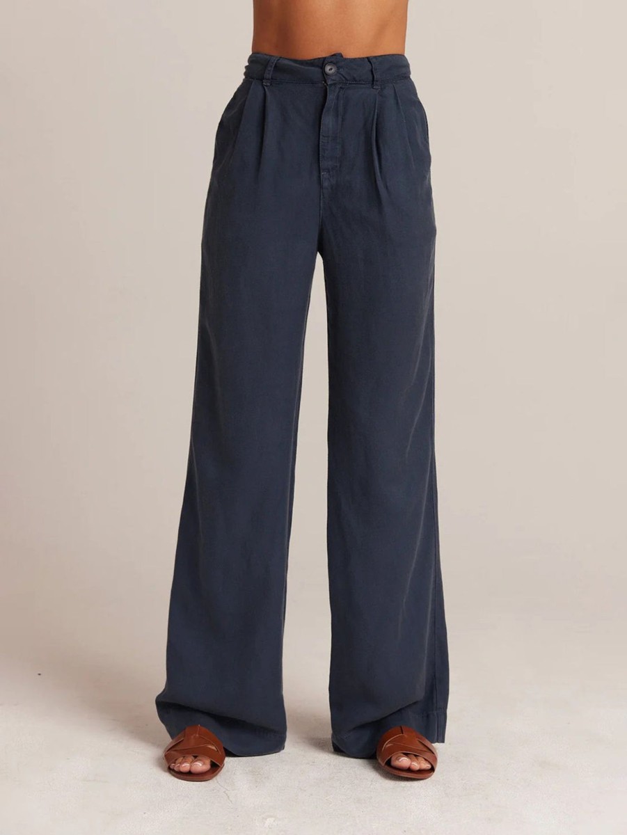 Women Bella Dahl Pants | Greta Wide Leg Pleated Pants Coastal Navy