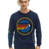 Men AVIATOR NATION Sweaters & Sweatshirts | Aviator Nation Logo Crew Sweater Navy