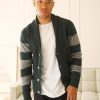 Men Benson Sweaters & Sweatshirts | Nicholson Shawl Cardigan - Forest Green Stripes Forest Grn Strp