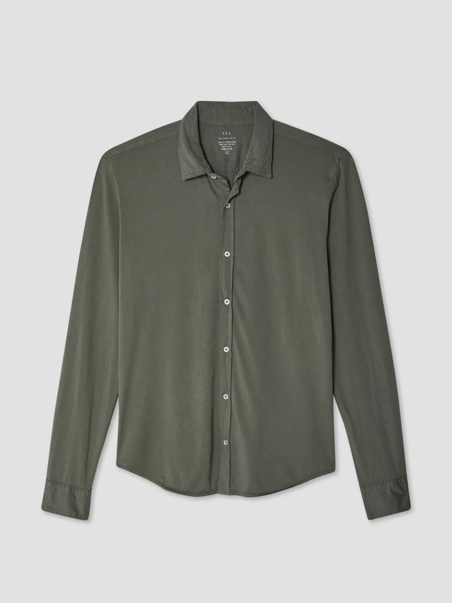 Men SAVE KHAKI Shirts & Polos | Long Sleeve Supima Jersey Easy Shirt Park