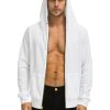 Men AVIATOR NATION Sweaters & Sweatshirts | Bolt Zip Hoodie White