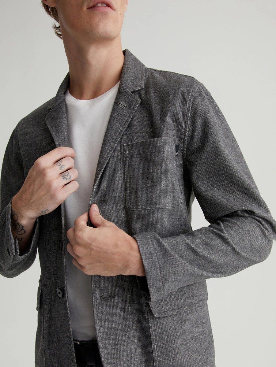 Men AG Jeans Outerwear & Jackets | Landon Blazer - Static Grey Stgy