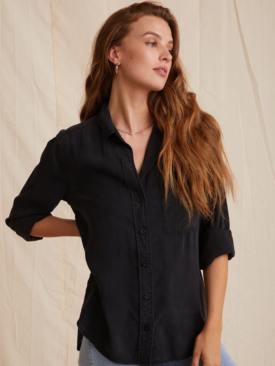 Women Bella Dahl Shirts | Shirt Tail Shirt Black