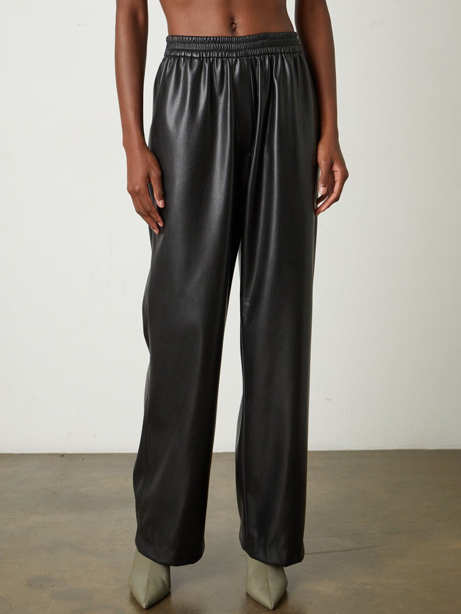 Women Velvet Pants | Jenna Pant - Black Blk