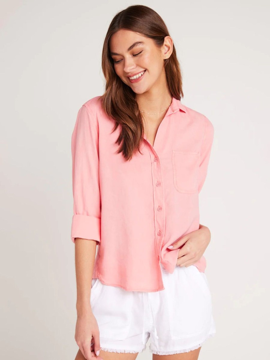 Women Bella Dahl Shirts | Shirt Tail Shirt Blossom Pink