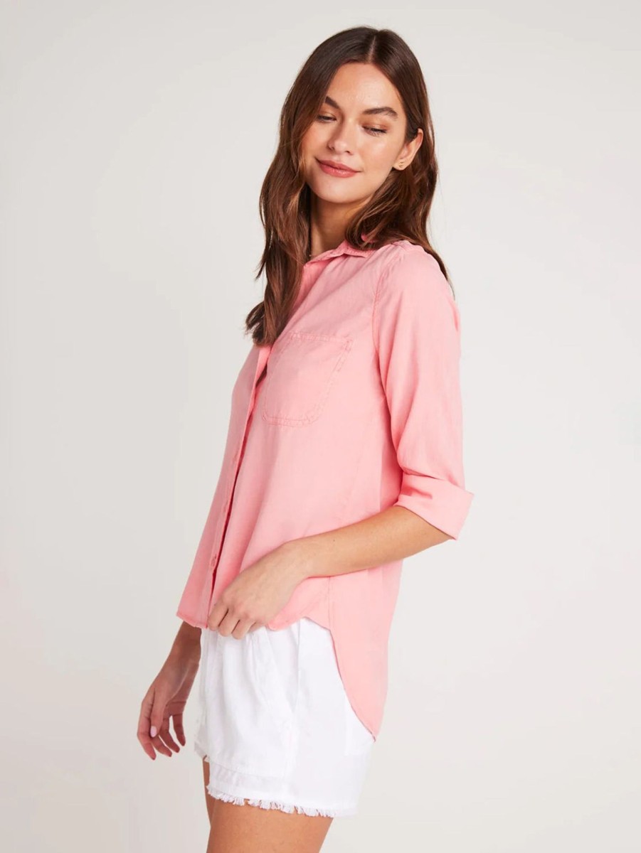 Women Bella Dahl Shirts | Shirt Tail Shirt Blossom Pink