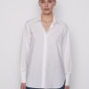 Women FRAME Shirts | The Oversized Shirt Blanc