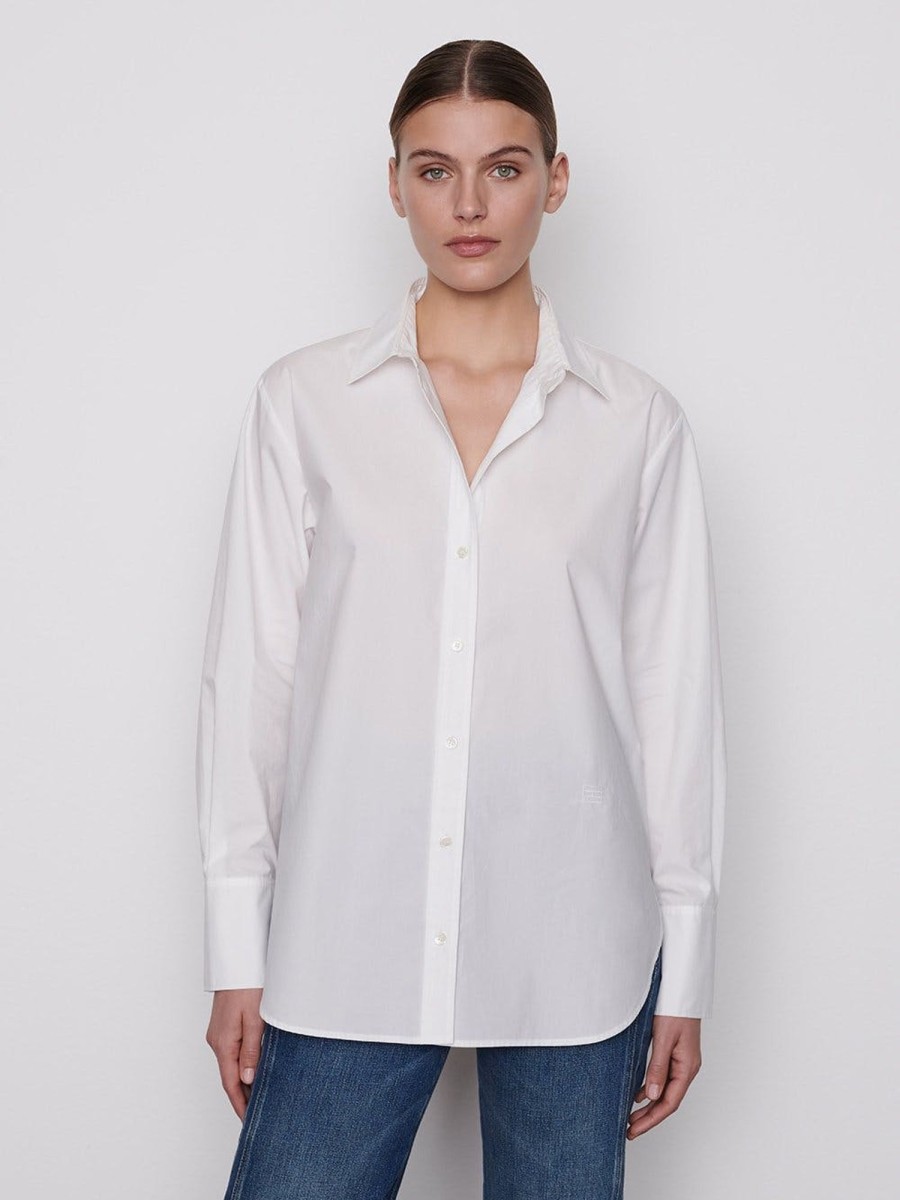 Women FRAME Shirts | The Oversized Shirt Blanc