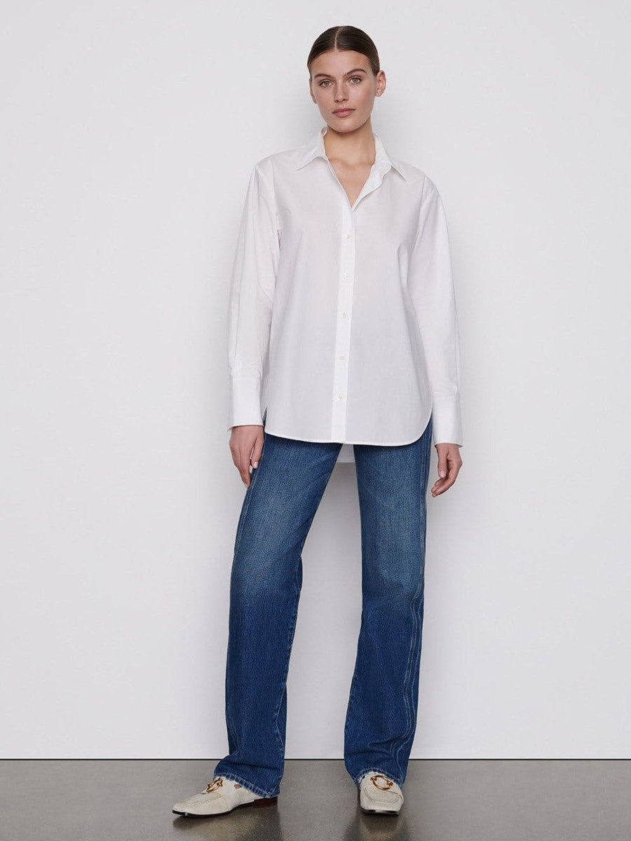 Women FRAME Shirts | The Oversized Shirt Blanc