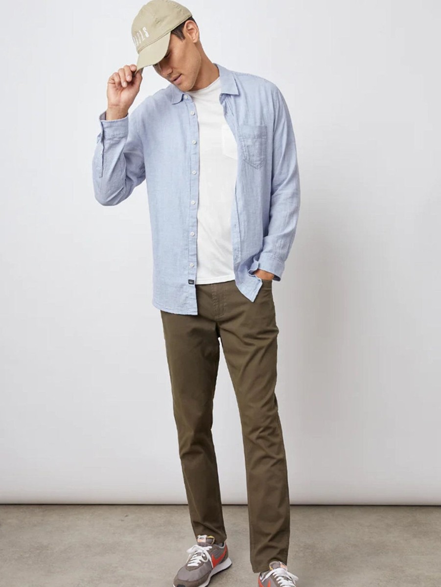 Men Rails Shirts & Polos | Wyatt Shirt Blue Melange