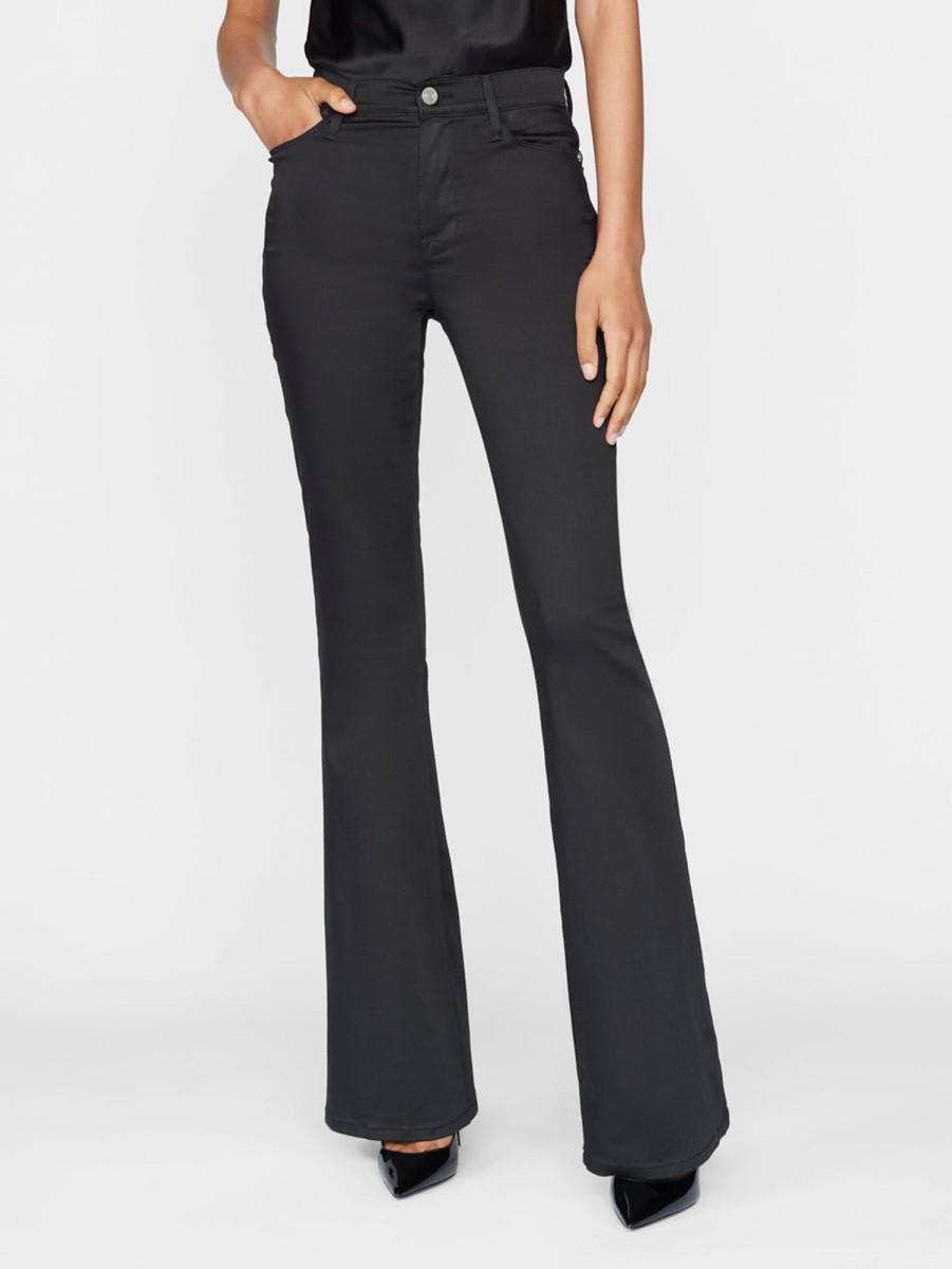 Women FRAME Jeans | Le High Flare Sateen Jean Noir