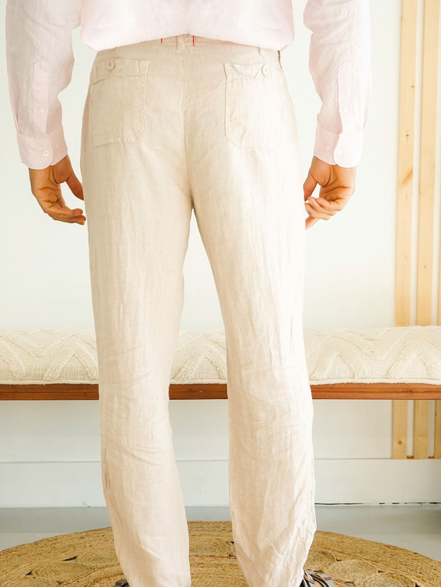 Men Benson Pants | Key West Linen Pant Beige