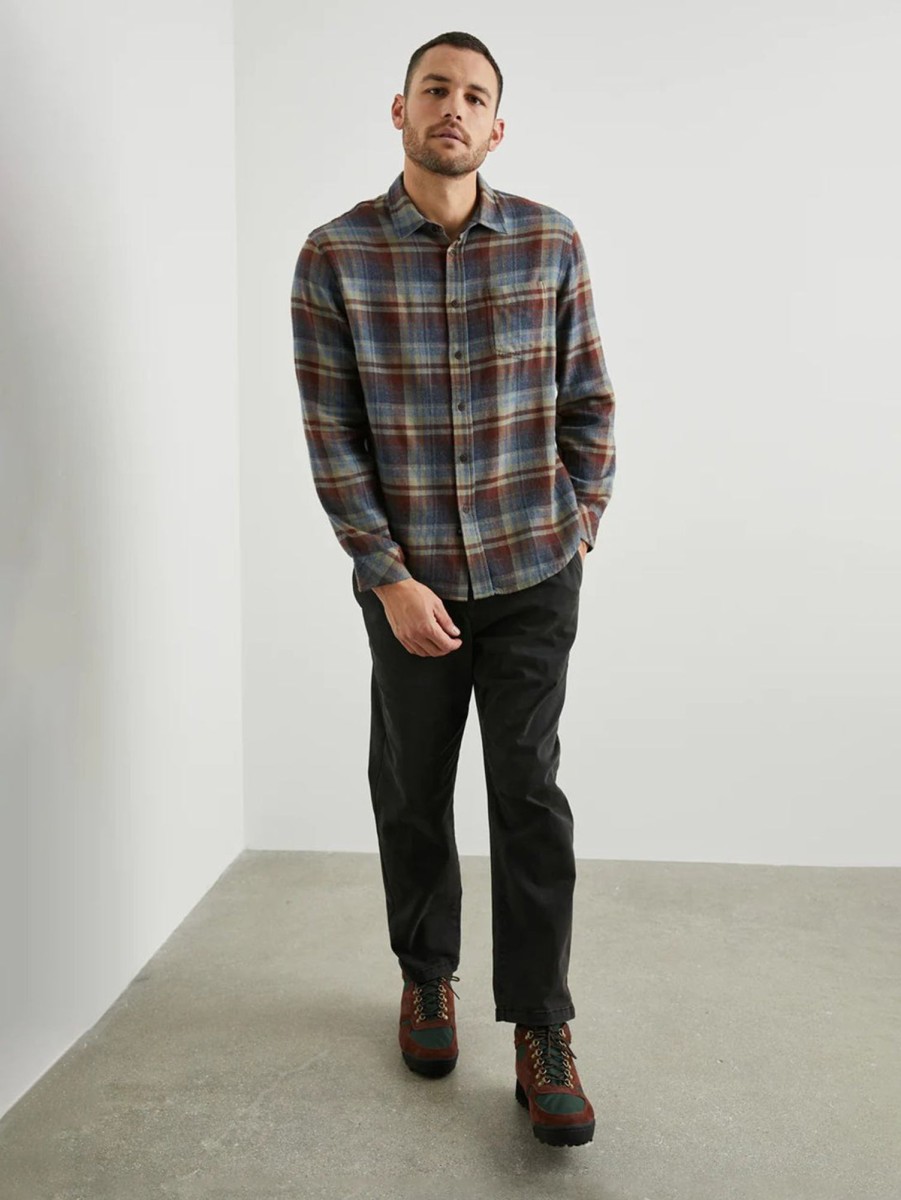 Men Rails Shirts & Polos | Lennox Plaid Shirt Denim Ruby