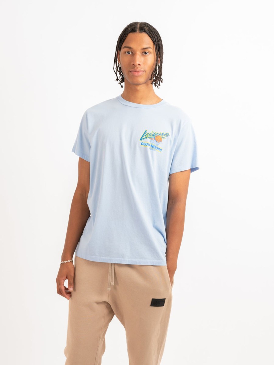 Men PASADENA LEISURE CLUB T-Shirts | Club Hoops Tee Light Blue