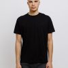 Men Patrick Assaraf T-Shirts | Short Sleeve High Crew Tee Black