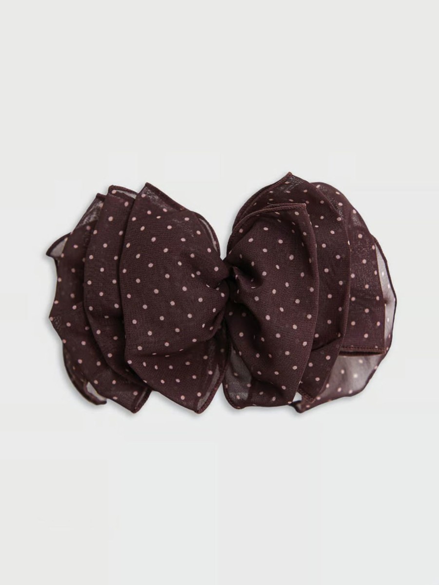 Lifestyle KITSCH Hair | Chiffon Bow Barrette Polka Dot