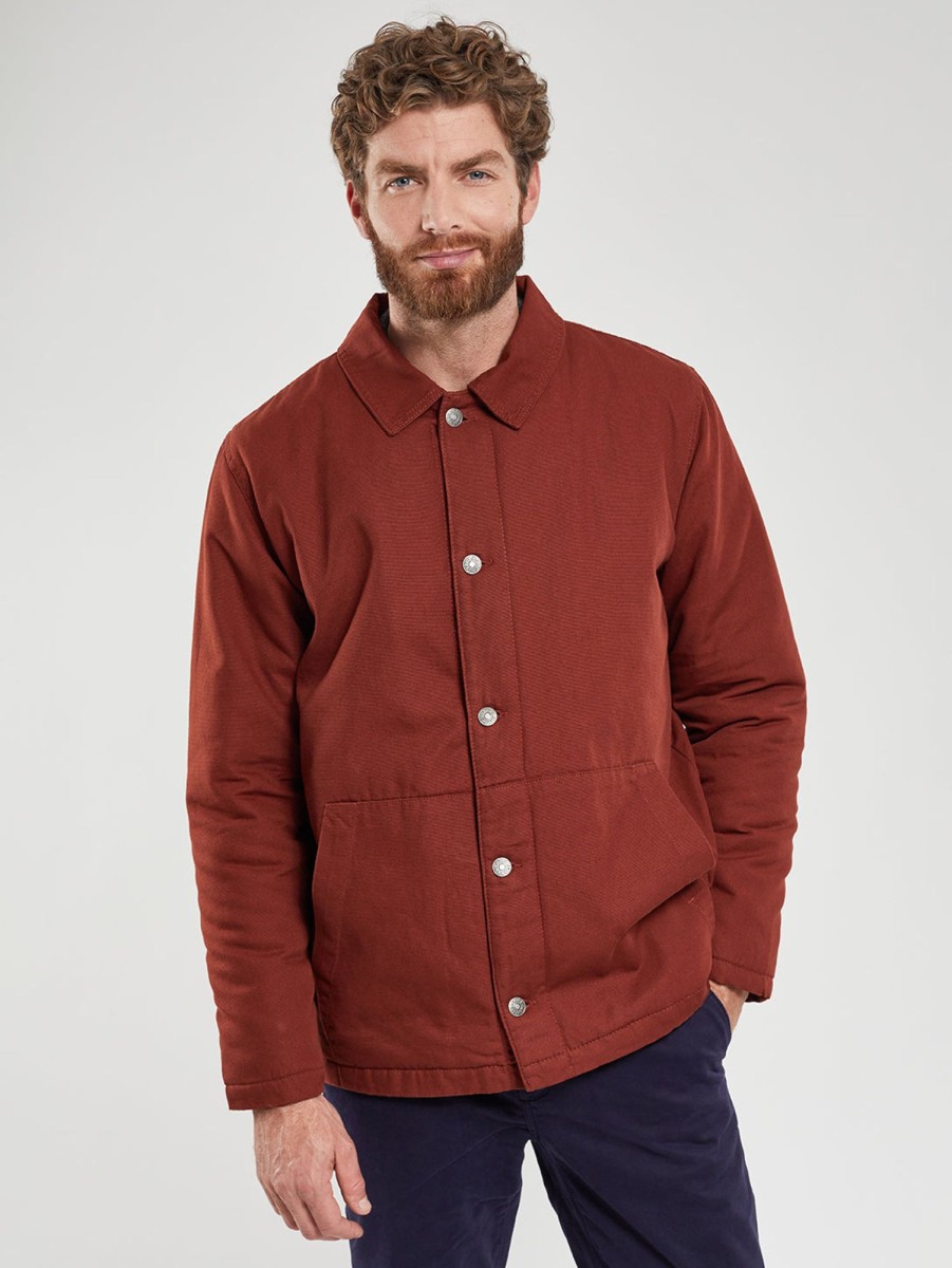 Men Armor Lux Outerwear & Jackets | Padded Chore Coat - Deep Paprika