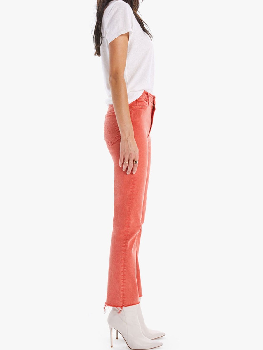 Women Mother Jeans | Swooner Rascal Ankle Fray Jean - Flame Scarlett Fls