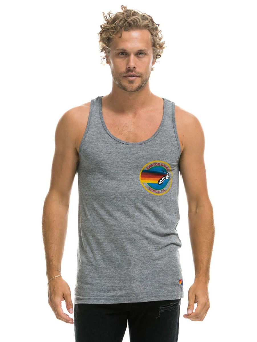 Men AVIATOR NATION Tops | Av Logo Tank Heather Grey