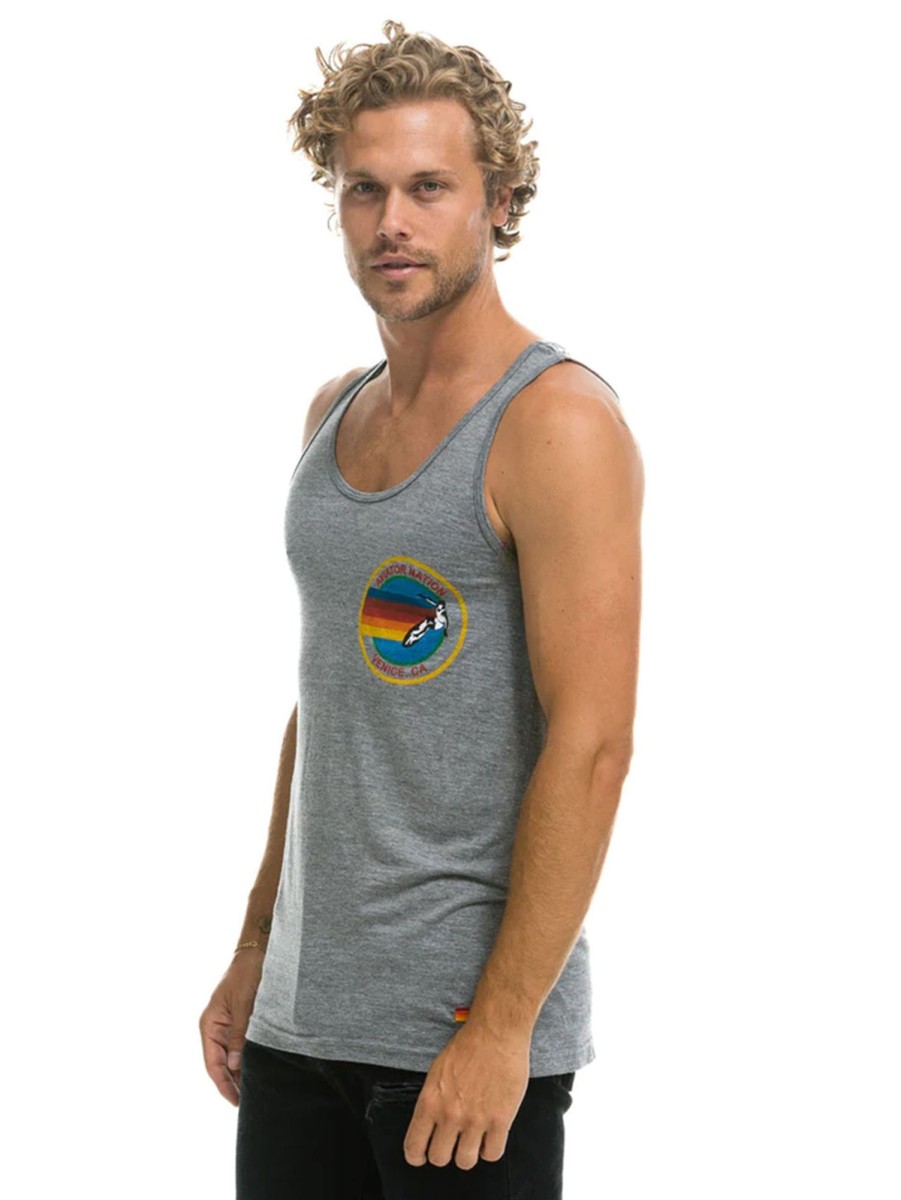 Men AVIATOR NATION Tops | Av Logo Tank Heather Grey