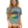 Women AVIATOR NATION T-Shirts | Signature Boyfriend T-Shirt - Heather Grey H.Gry