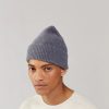 Men LE BONNET Hats | Classic Angora Beanie - Slate Grey Slate Gray