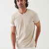 Men Patrick Assaraf T-Shirts | Iconic V-Neck T-Shirt Wheat