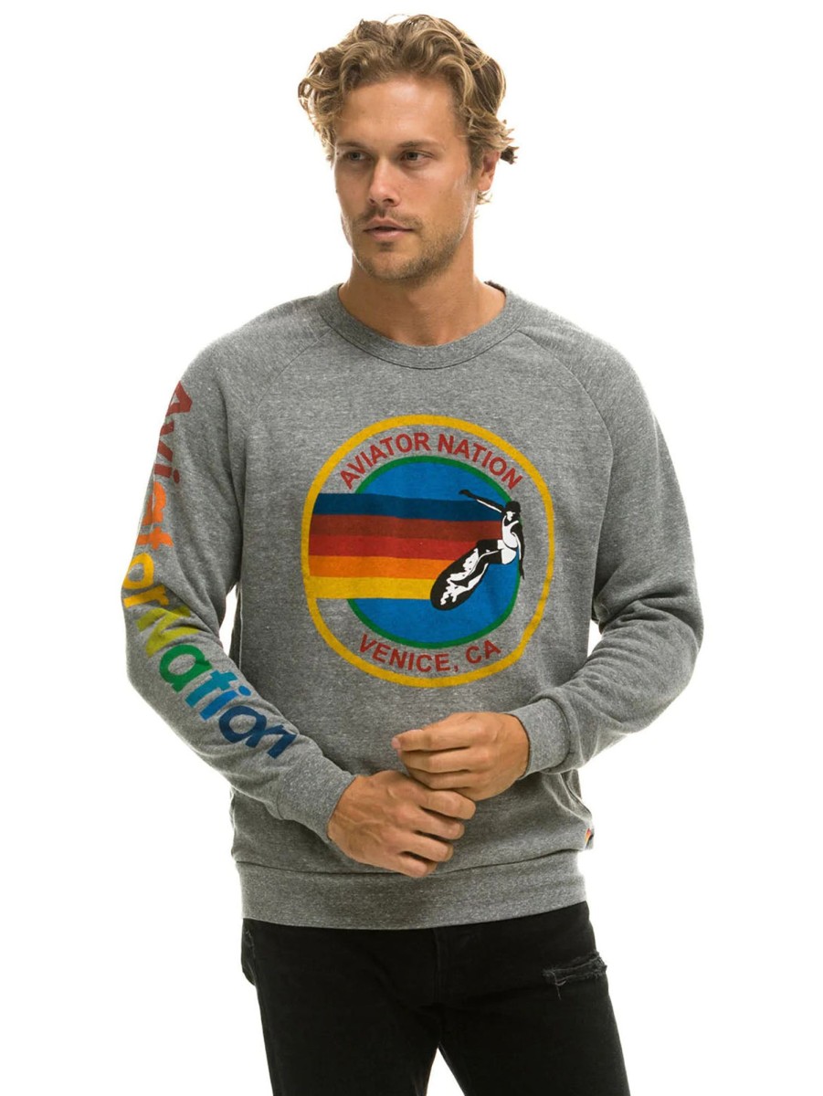 Men AVIATOR NATION Sweaters & Sweatshirts | An Logo Sweatshirt Heather Grey