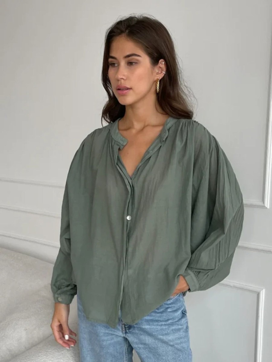 Women CHARLI Shirts | Maya Blouse Khaki