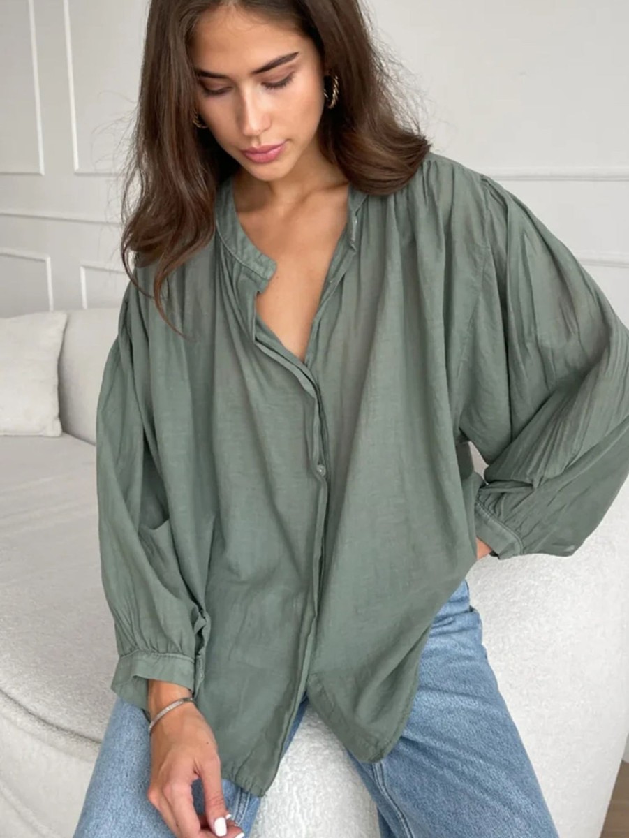 Women CHARLI Shirts | Maya Blouse Khaki