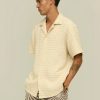 Men OAS Shirts & Polos | Cuba Waffle Shirt Ecru