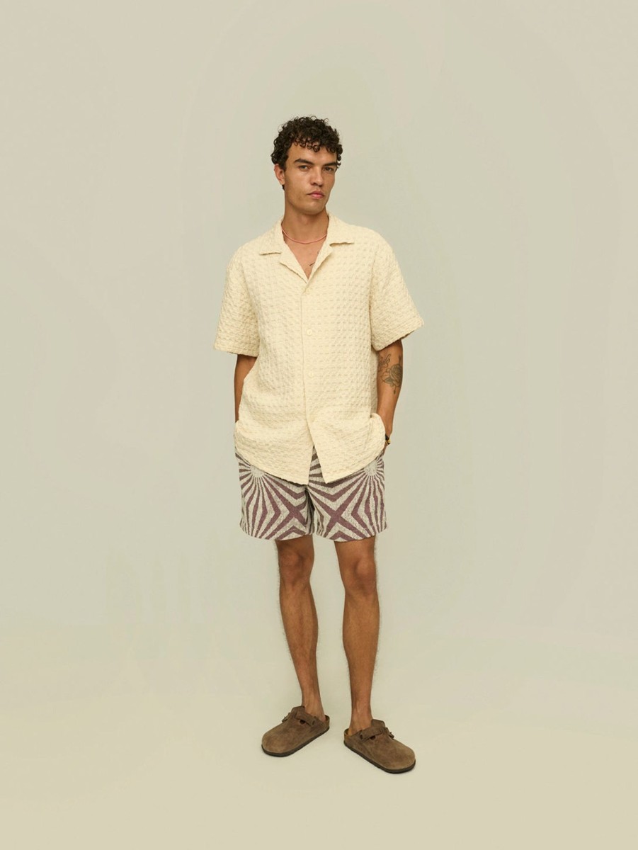 Men OAS Shirts & Polos | Cuba Waffle Shirt Ecru