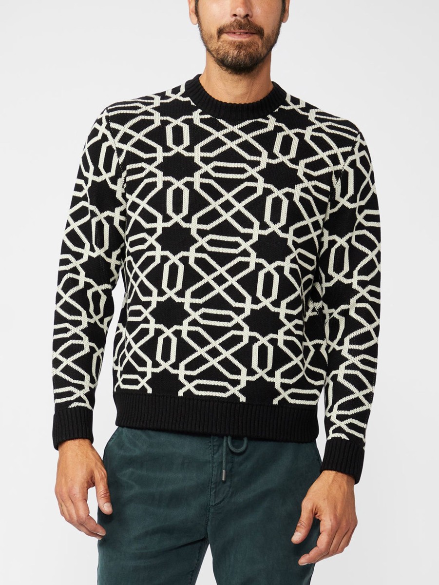 Men Paige Sweaters & Sweatshirts | Confiner Pattern Sweater Black/Cream