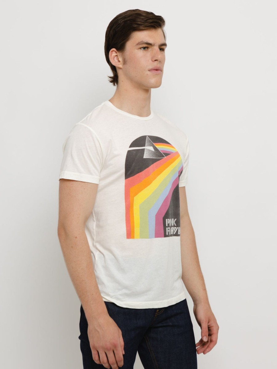 Men Retro Brand Black Label T-Shirts | Pink Floyd Prism T-Shirt Antique White