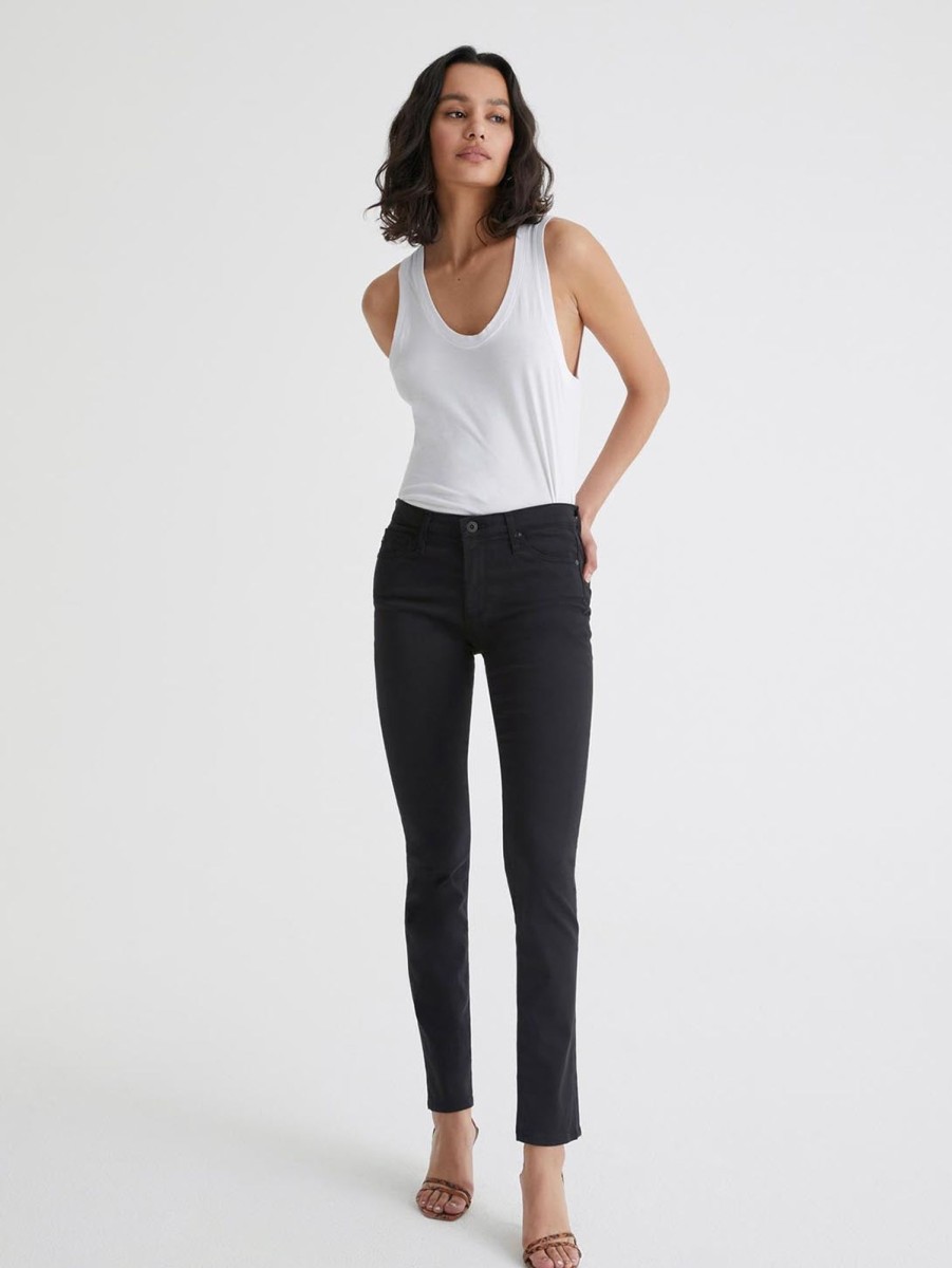 Women AG Jeans Jeans | Prima Mid Rise Cigarette Jean - Black Sba