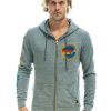 Men AVIATOR NATION Sweaters & Sweatshirts | Aviator Nation Logo Zip Hoodie Heather Grey