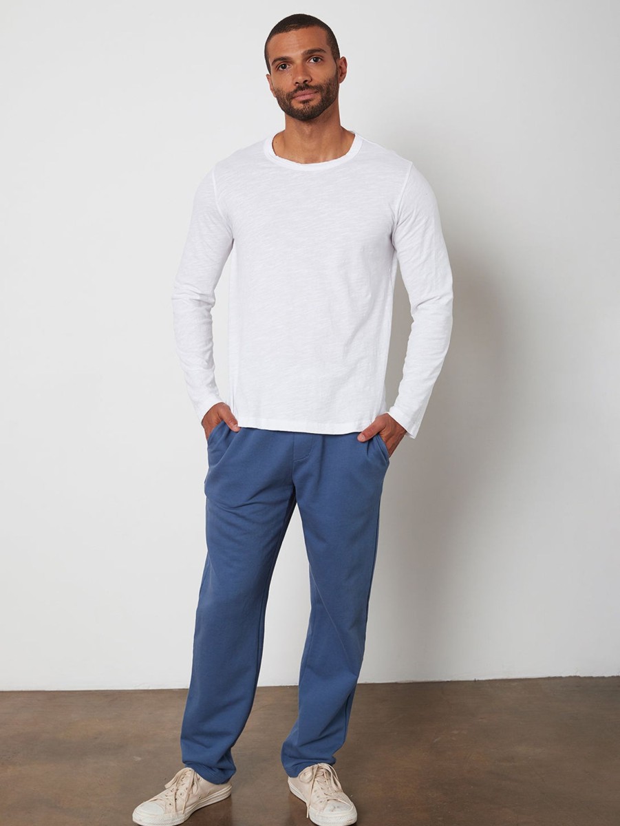 Men Velvet T-Shirts | Kai Slub Top White