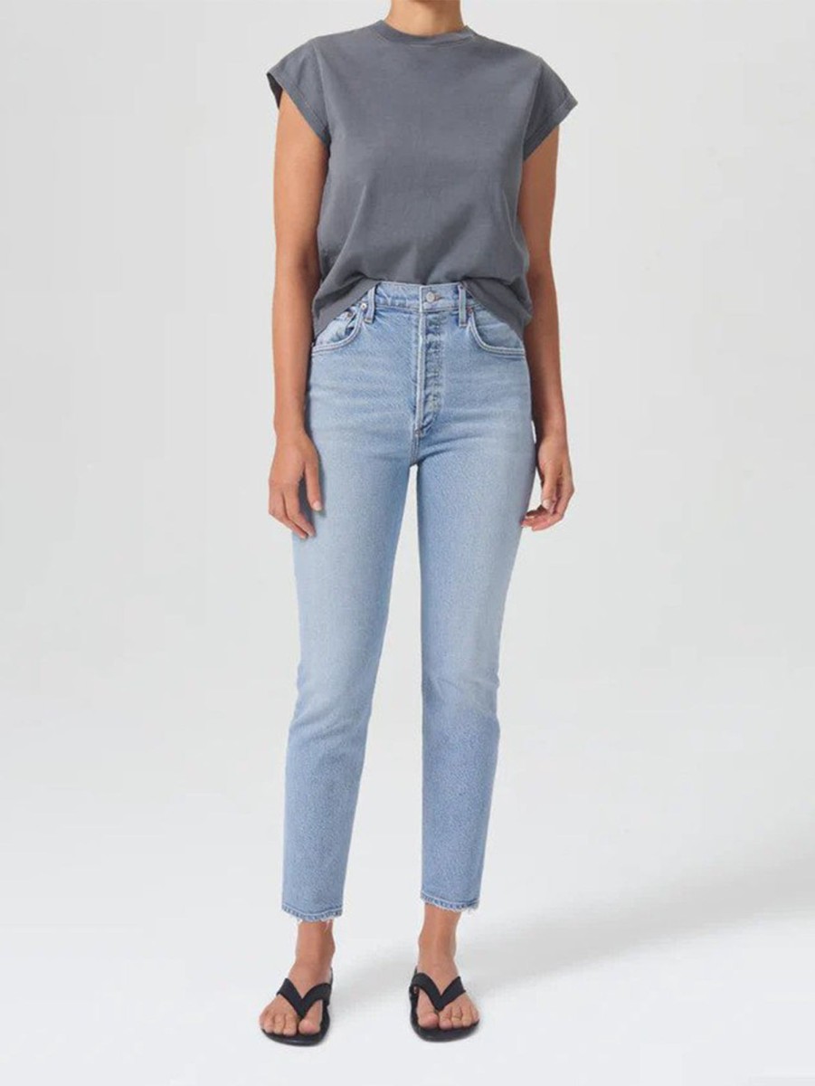 Women AGOLDE Jeans | Riley High Rise Crop Straight Jean Dynamic