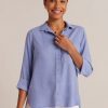 Women Bella Dahl Shirts | Shirt Tail Shirt Peri Blue